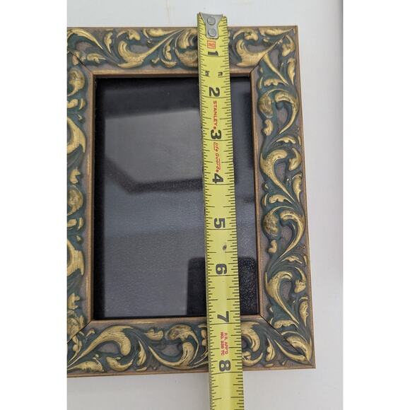 Lot 3 Vintage Gold Green Photo Frames Ornate Design Verdigris For 3.5 X 5.5" Art - Picture 8 of 8